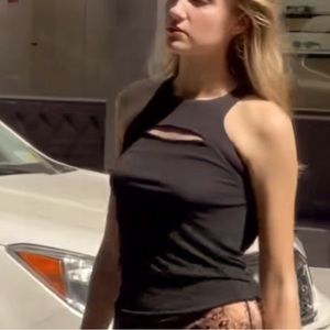 Gucci 2009 ready to wear black tank top with lace up back